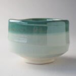 日本製美濃燒抹茶碗 - 綠色正面圖